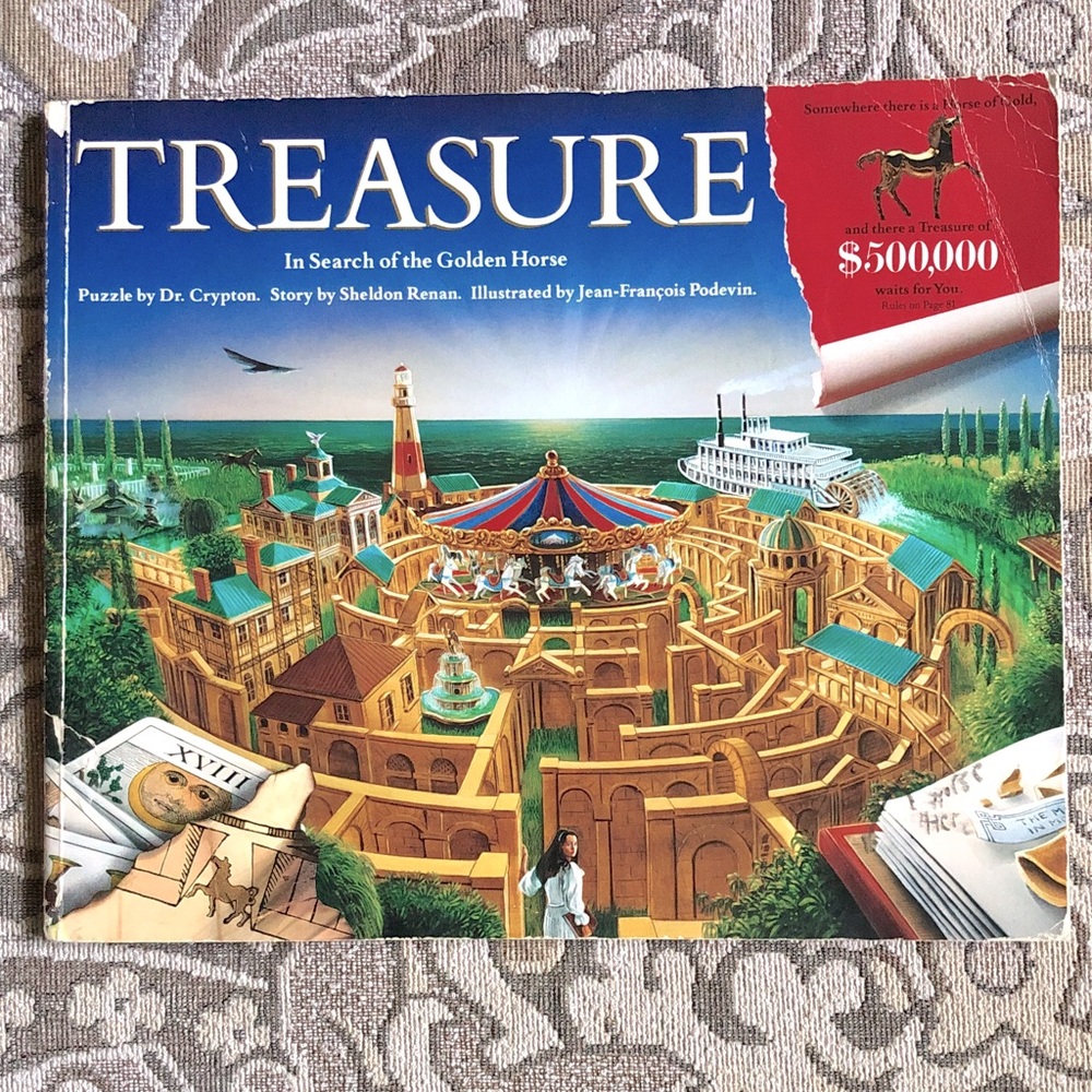 4/$20 Treasure: In Search of the Golden Horse Vintage Puzzle Softcover Book